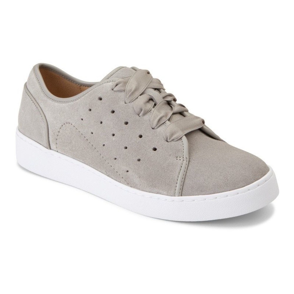 Vionic Keke Suede Lace-Up Sneakers Light Grey 8.5